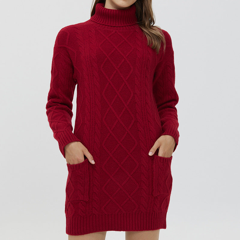 Mid-length Woolen Sweater Dress