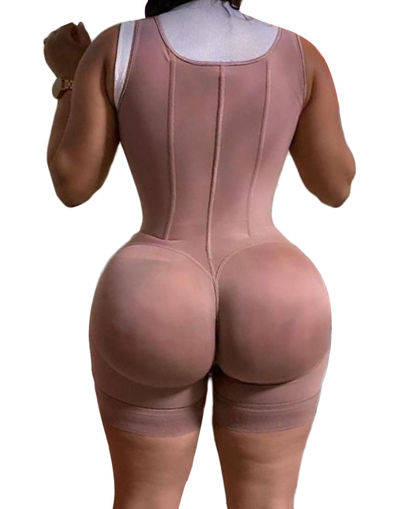 Bodyshaper High Compression Garment Abdomen Control Double Bodysuit