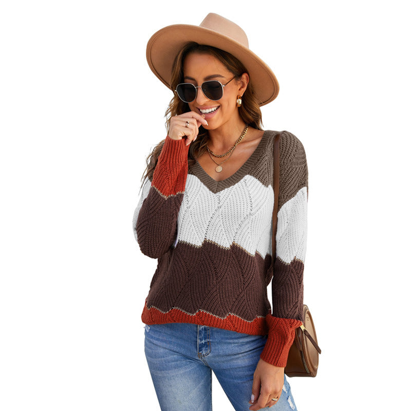 Sweater Fall Amazon Hit Color Long-sleeved