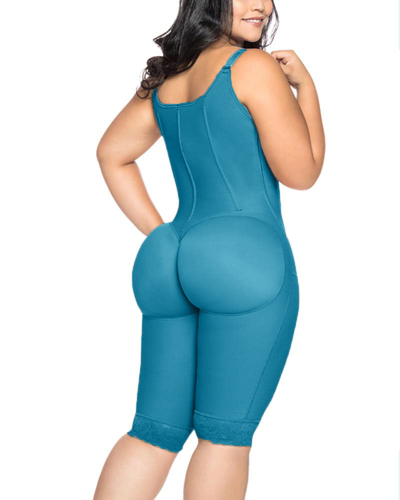 Knee Length Underbust Body Shaper Fajas For Postpartum Girdle Body Shaper