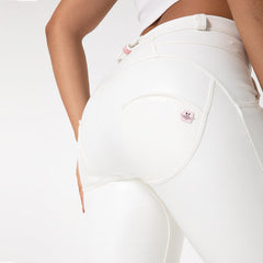 White PU Leather Pants For To Wear Fitness