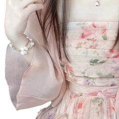 French-style Vintage Floral Sling Dress Cardigan