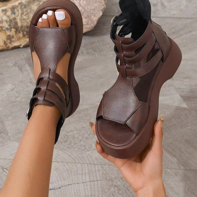 Roman Sandals Sandals Spring And Flat Heel Muffin Women
