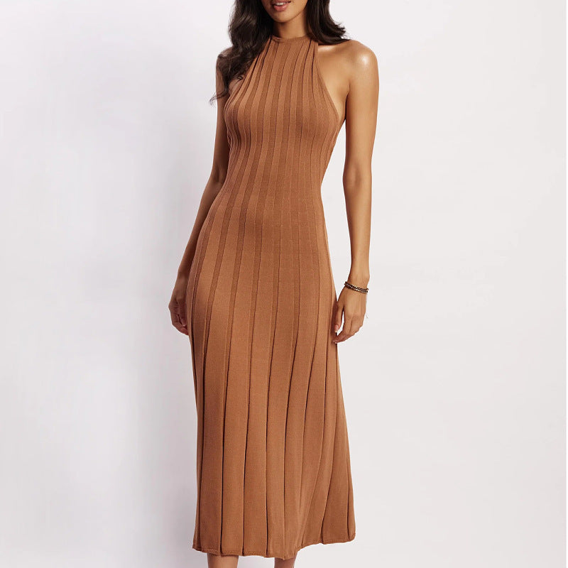 American Knitted Pleated Dress Women
