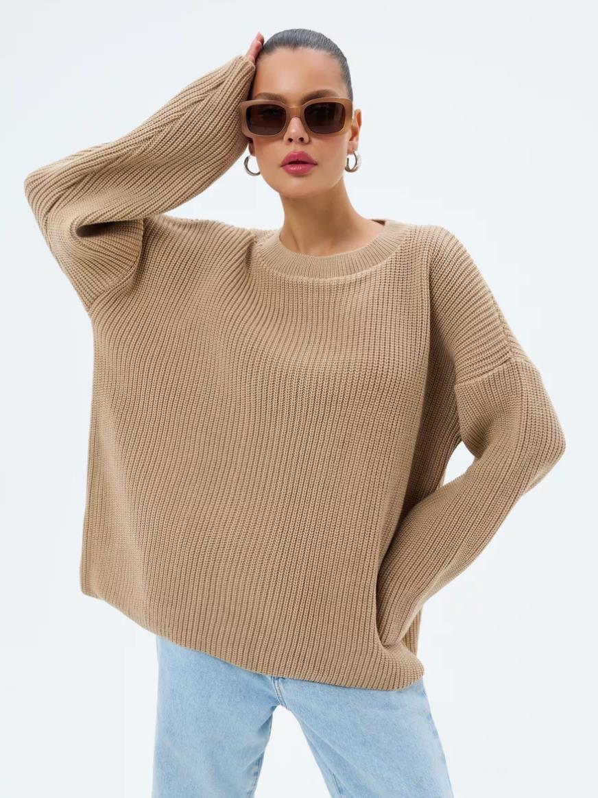Loose Sweater Gray Top