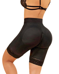 1537 Double Compression Butt Lifter Zipper Shorts High Waisted Seamless Hip Enhancer