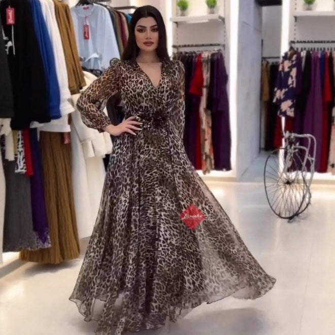 Womens Loose-Fit Slimming Long-Sleeve Dress