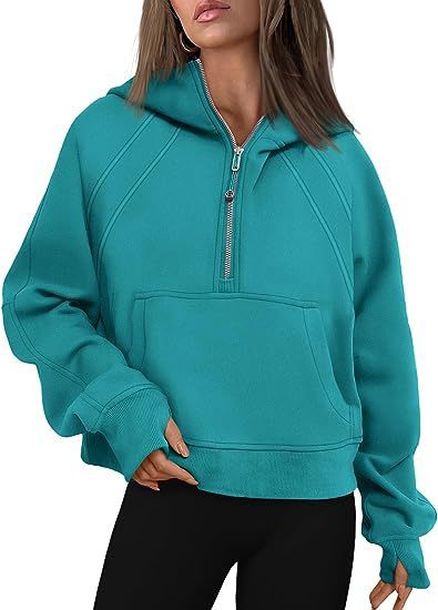 Zipper Hoodies Sweatshirts With Pocket Loose Sport Tops Long Sleeve Pullover Sweaters Fall Outfits Clothing