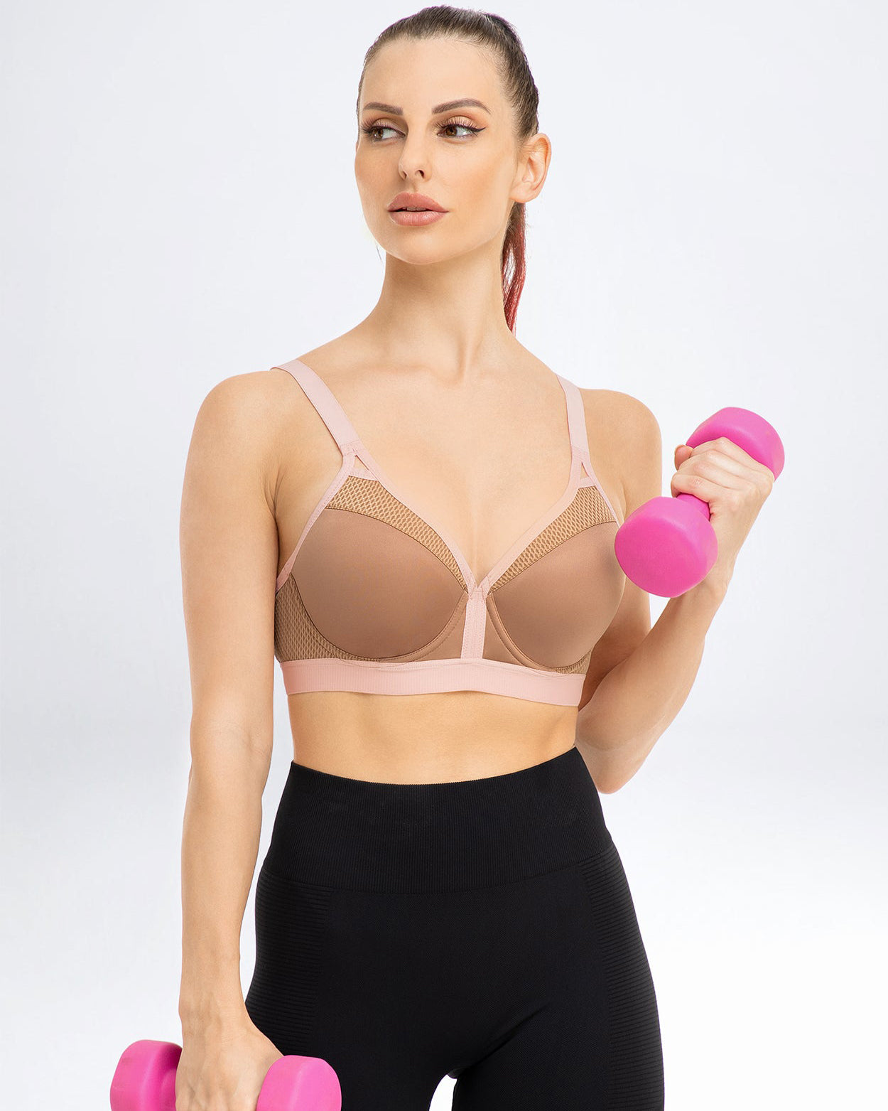 V Neck Full Figure Running Workout Bras