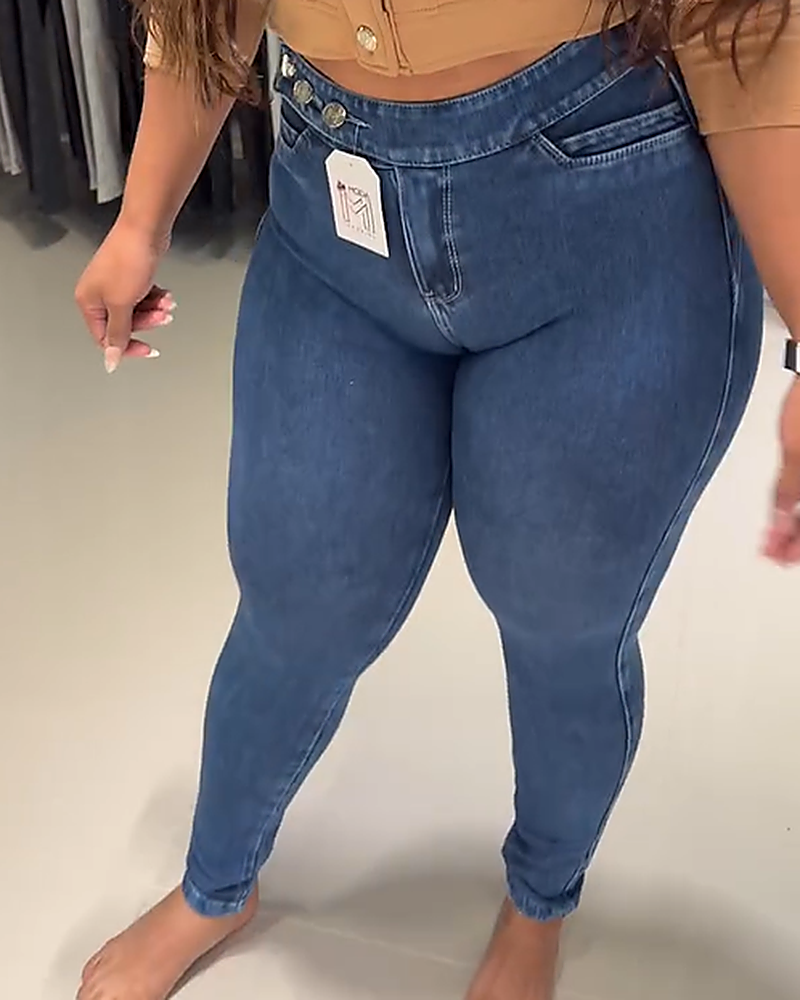 High-Waist Skinny Jeans