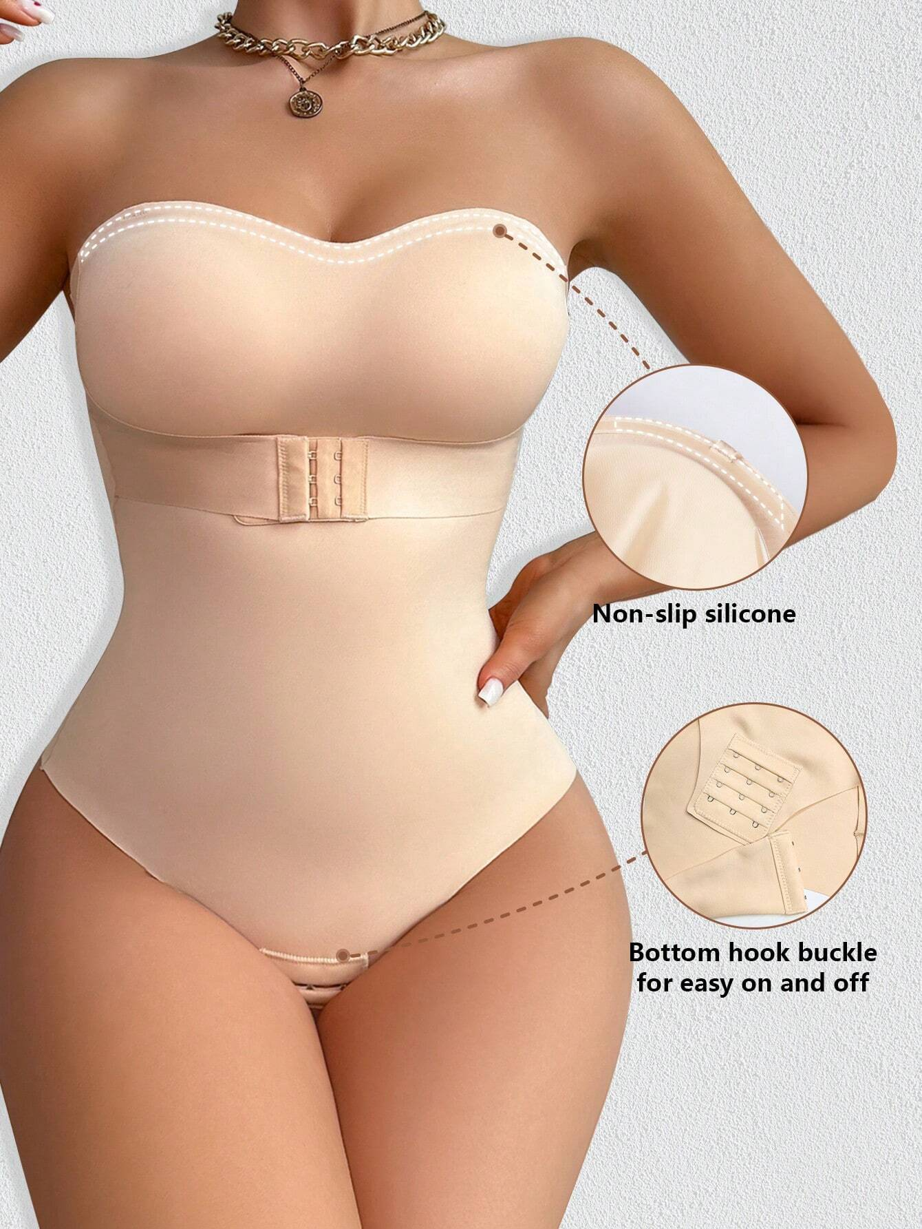 Seamless One-Piece Snap Crotch Shapewear