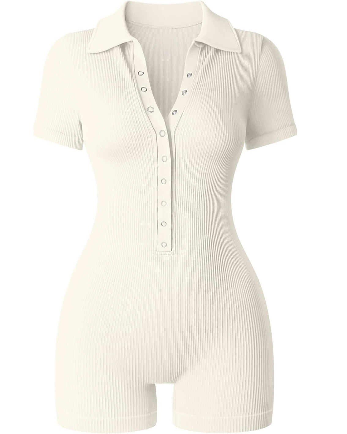 Deep V-Breasted Short-Sleeved Body Shaper