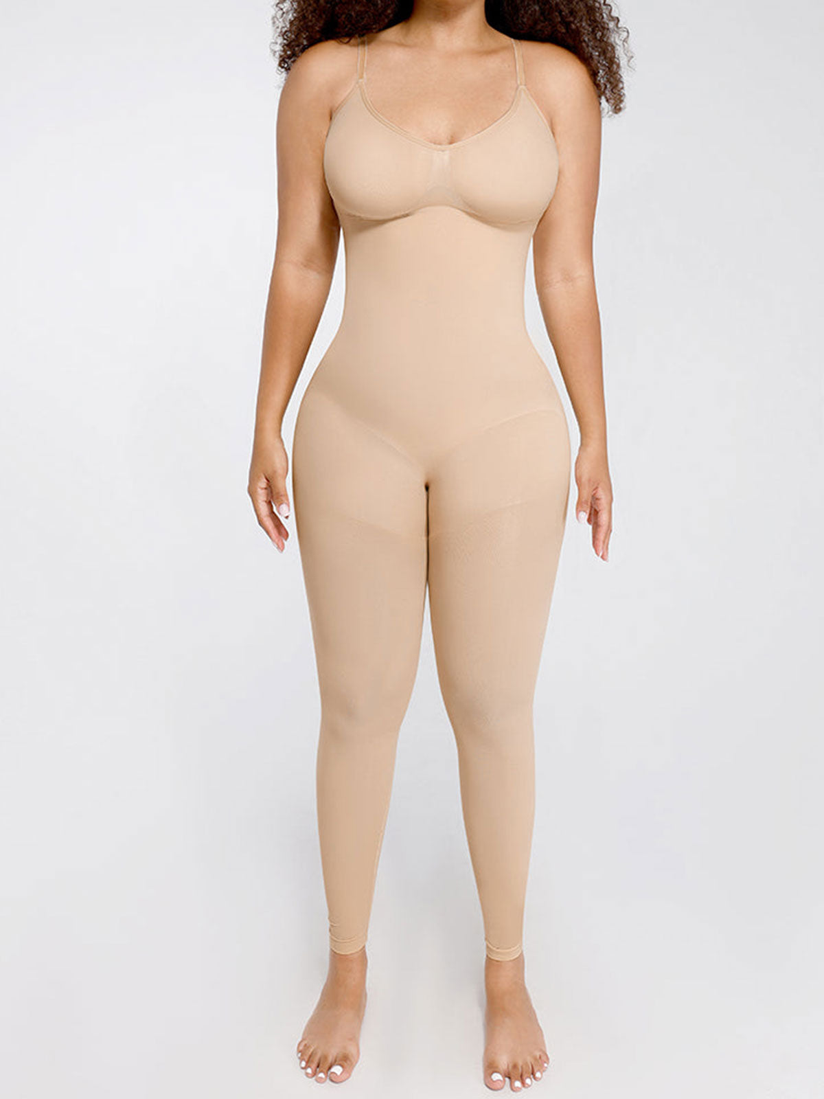 Seamless Breast Support Waist and Abdomen Shaping Mid Thigh Body Shaper