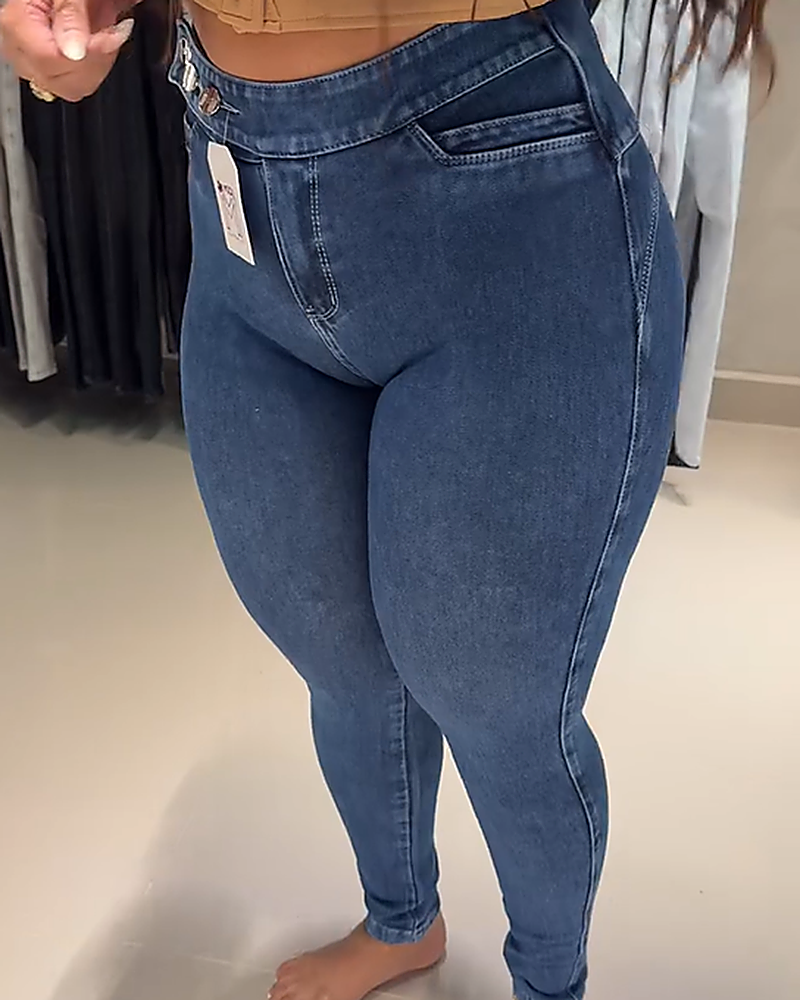 High-Waist Skinny Jeans