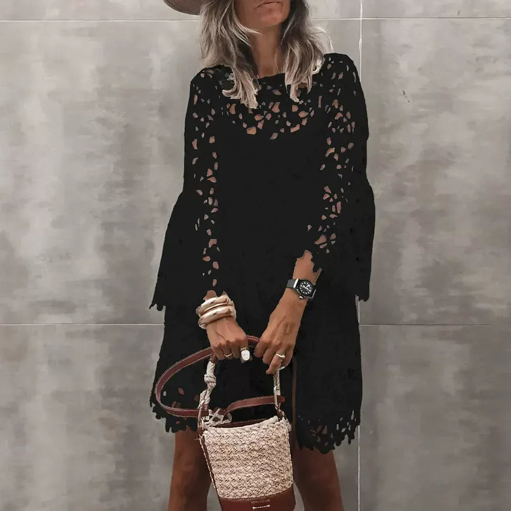 Misha Floral Lace Cut Out Tunic Blouse