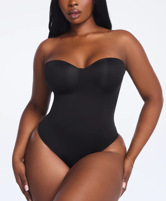 Adjustable Shoulder Straps Underwire Double-Layered Abdominal Control Thong Shapewear