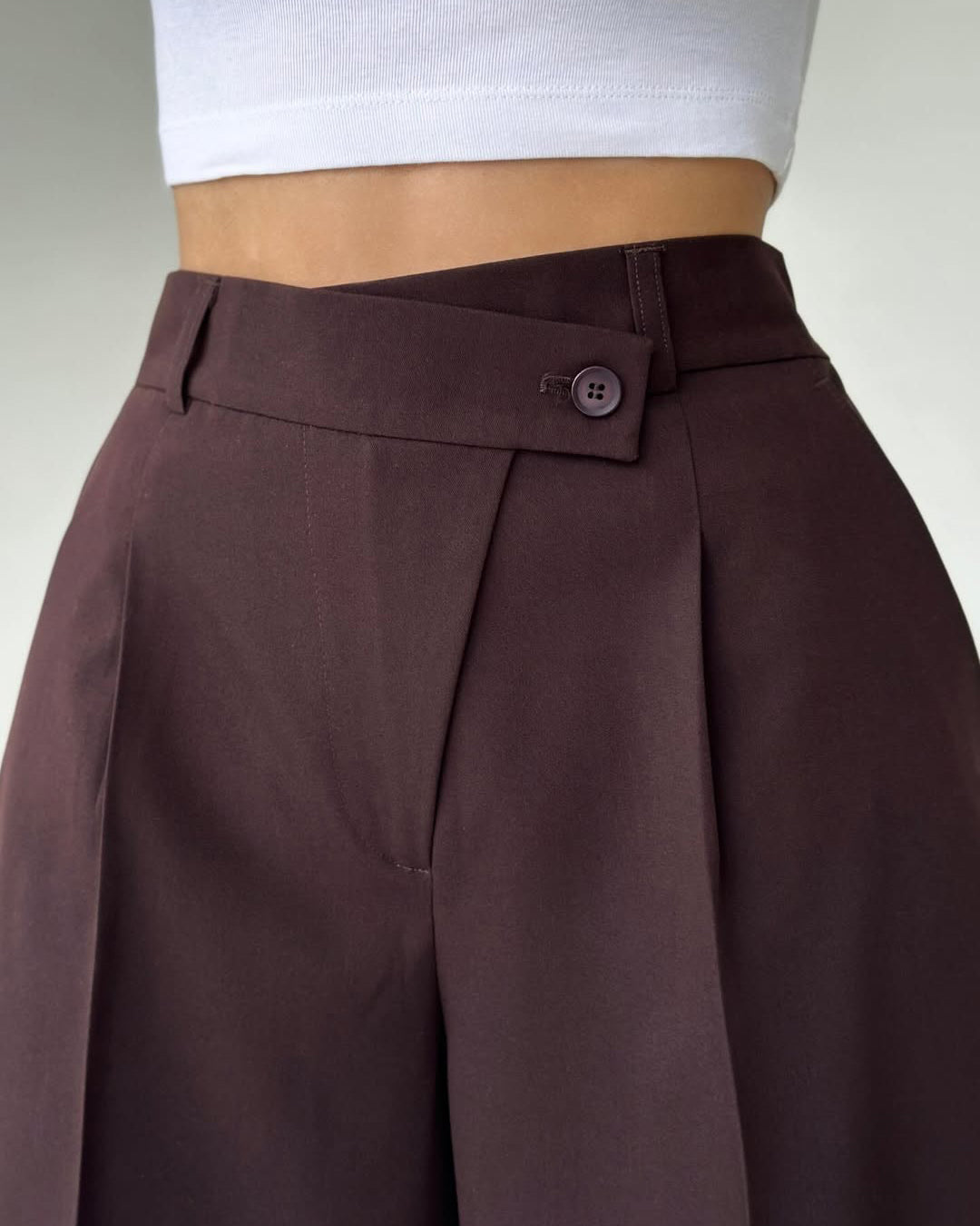 High-Waisted Wide-Leg Pleated Trousers for Women