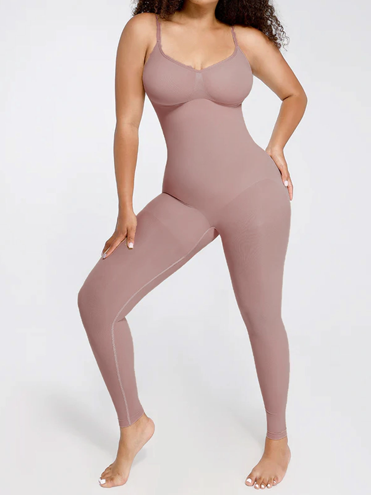 Seamless Breast Support Waist and Abdomen Shaping Mid Thigh Body Shaper