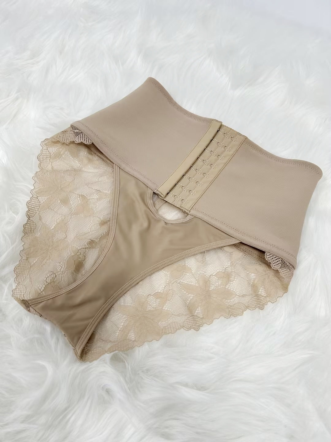 Front Closure Shapewear With Lace Trimmed Tummy Control Butt Lifter Faja Panties