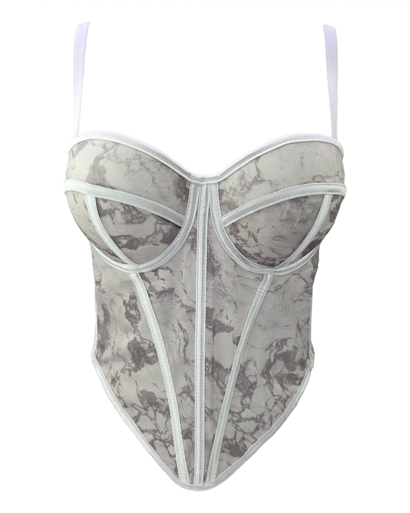 Mesh Suspender Corset