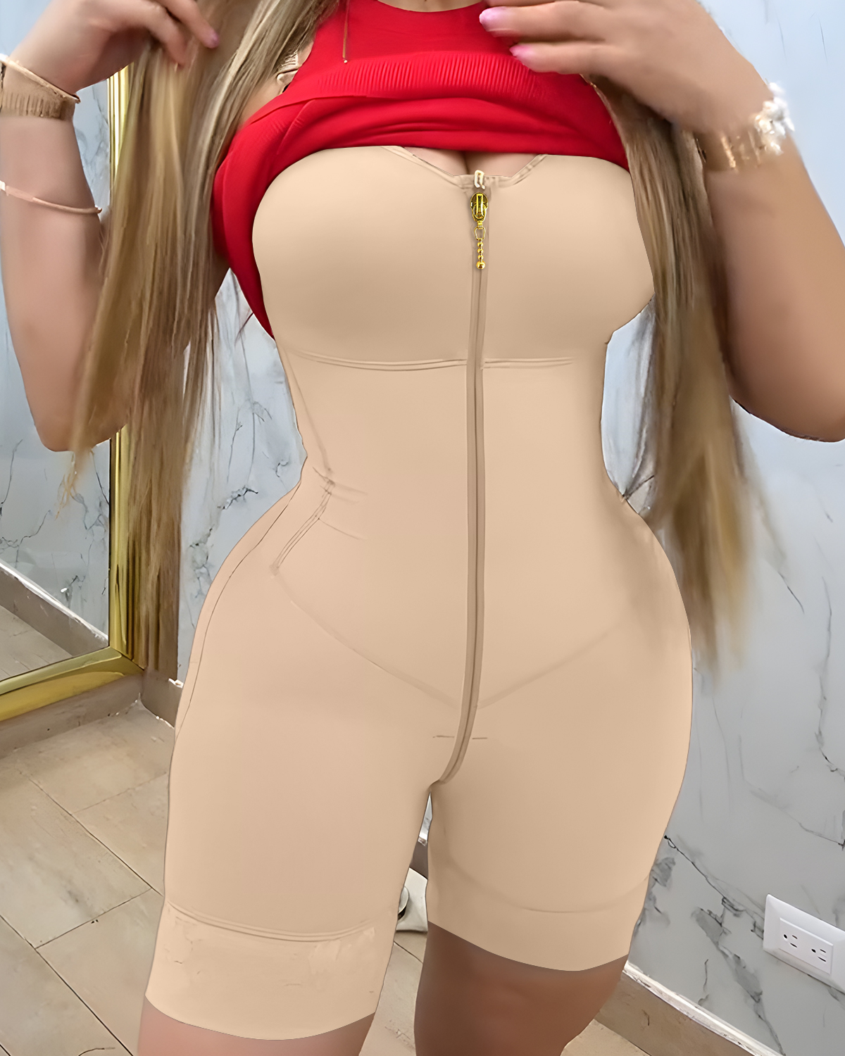 Front Zipper Tummy Controlling Full Body Shaper