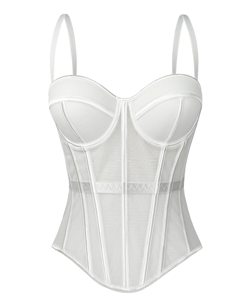 Mesh Suspender Corset Top