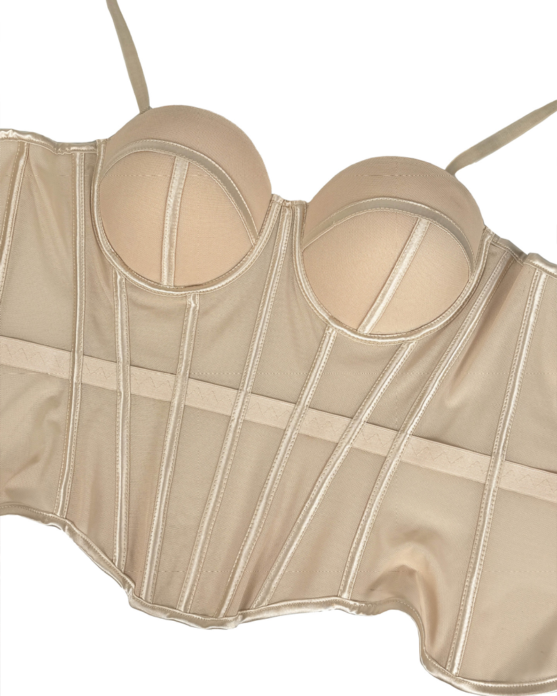 Mesh Suspender Corset Top
