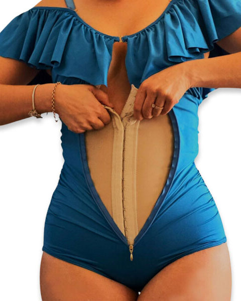 Tummy-Controlling And Hip-Lifting Triangle One-Piece Swimsui
