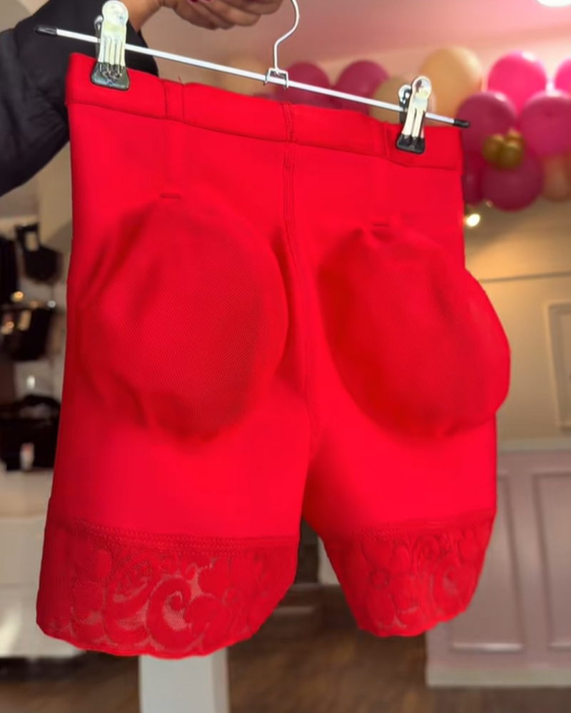 High Waist Lace Trim Butt Sculpting Short