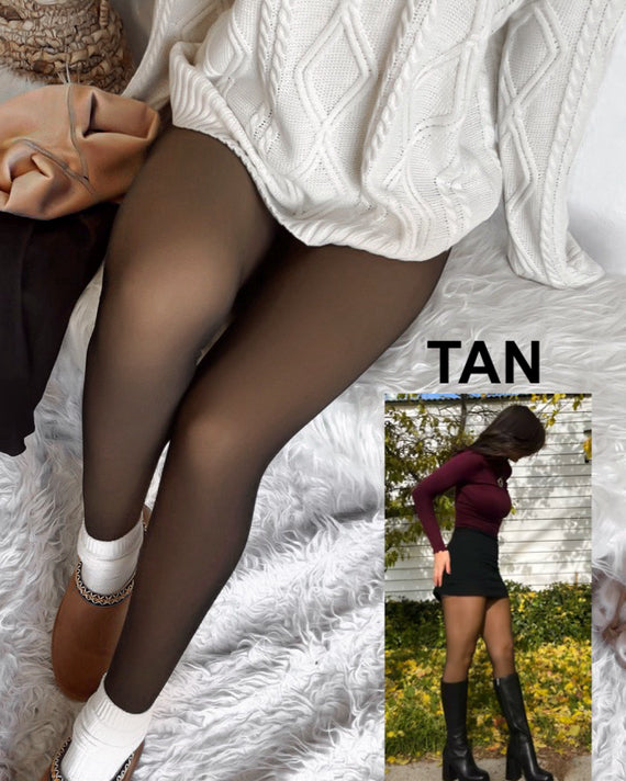 High Waist Stretch Fleece Lined Leggings (Closed Foot)
