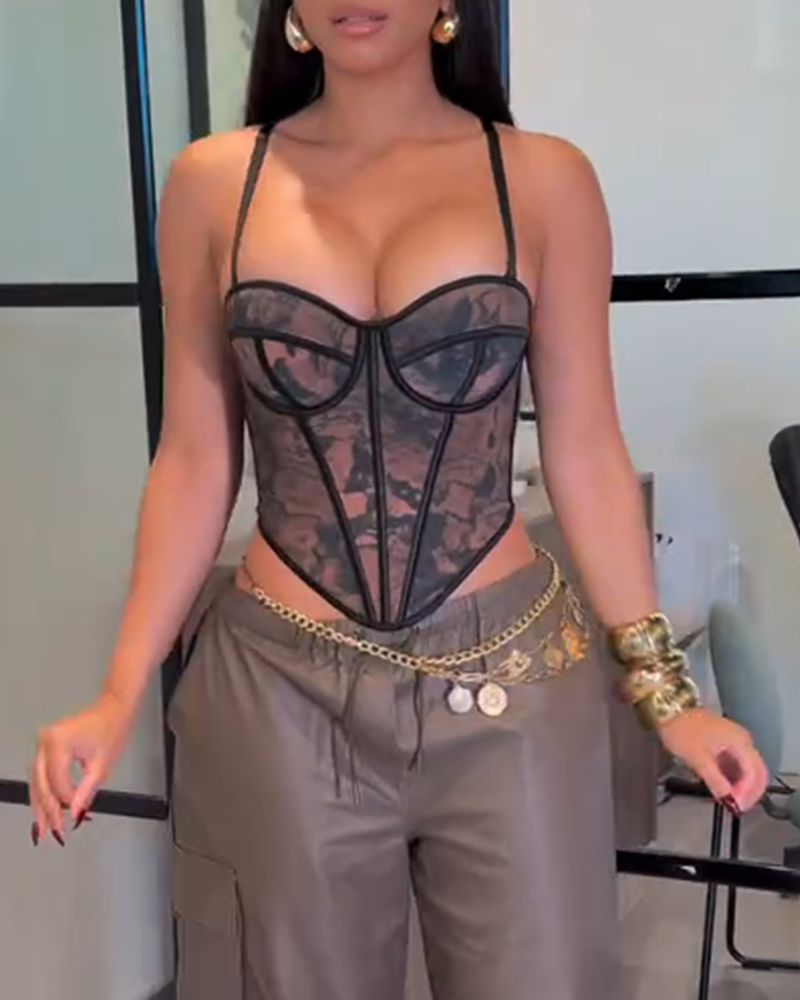 Mesh Suspender Corset