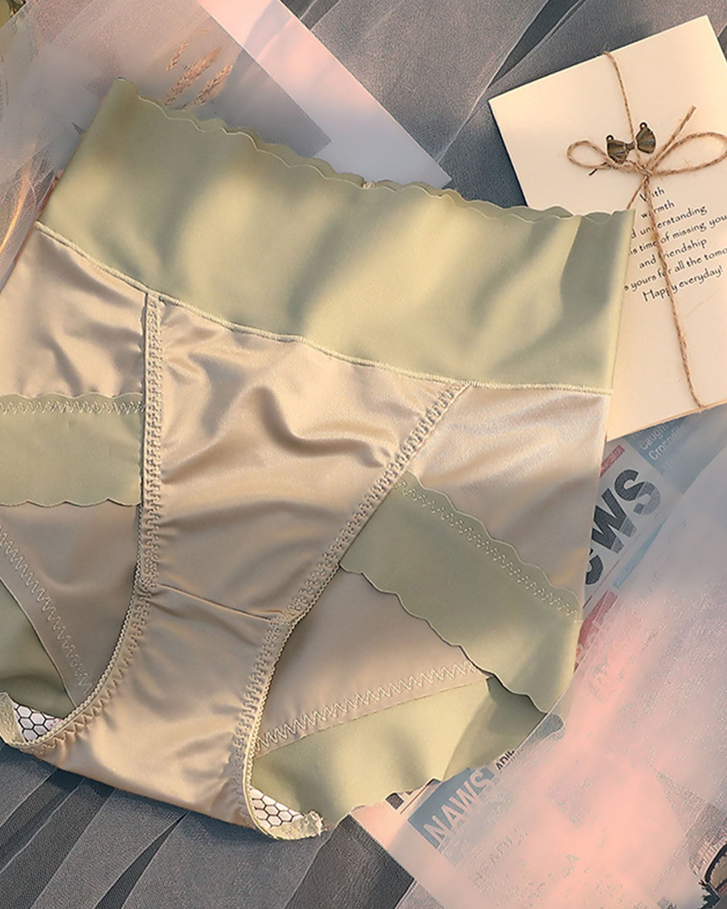 High-Waisted, Hip Lift Satin Fashion Panties