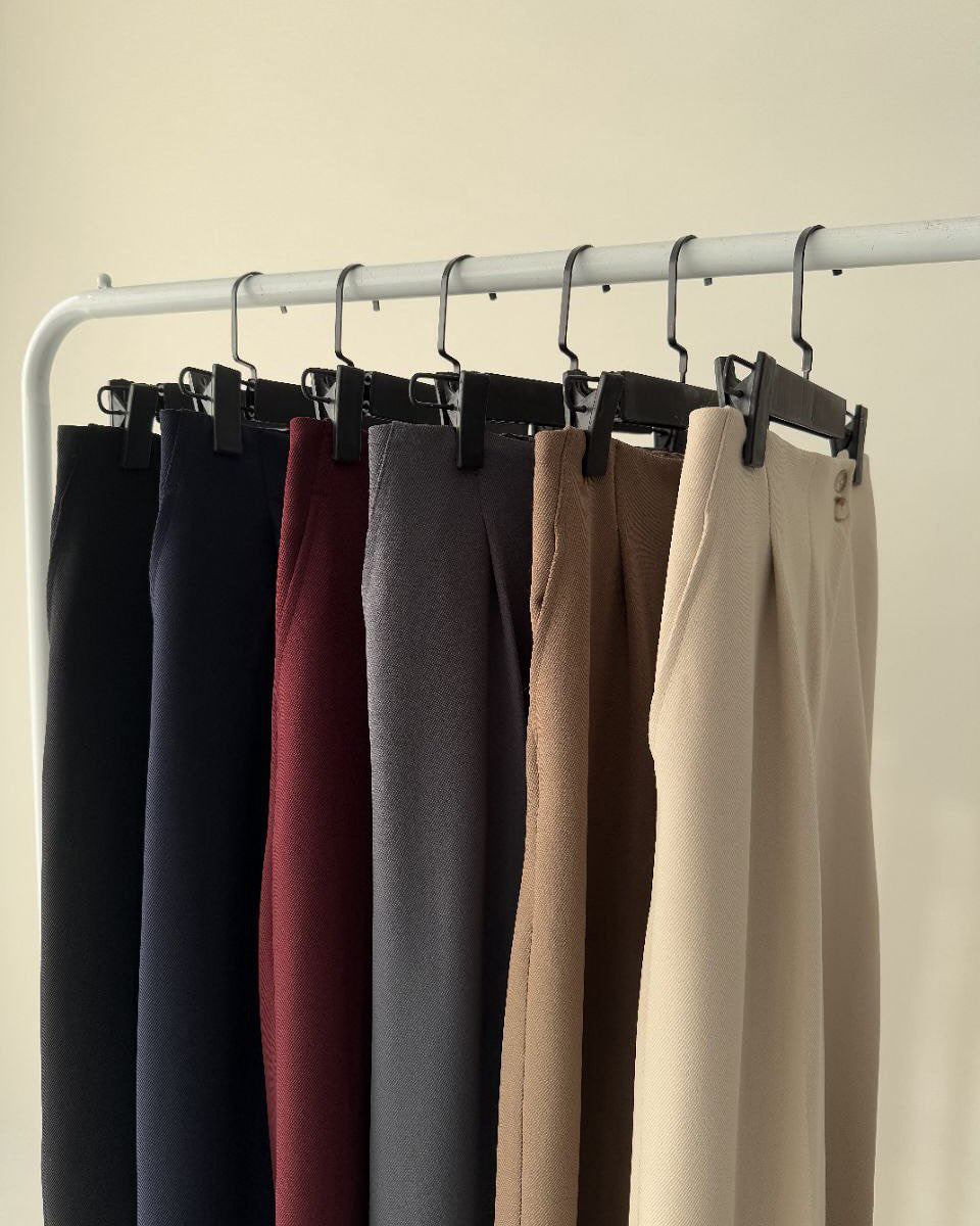 Asymmetric Unique Waist Design High-Rise Wide-Leg Trousers
