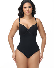 Back Lace-up Thong Seamless Skinny Bodysuit
