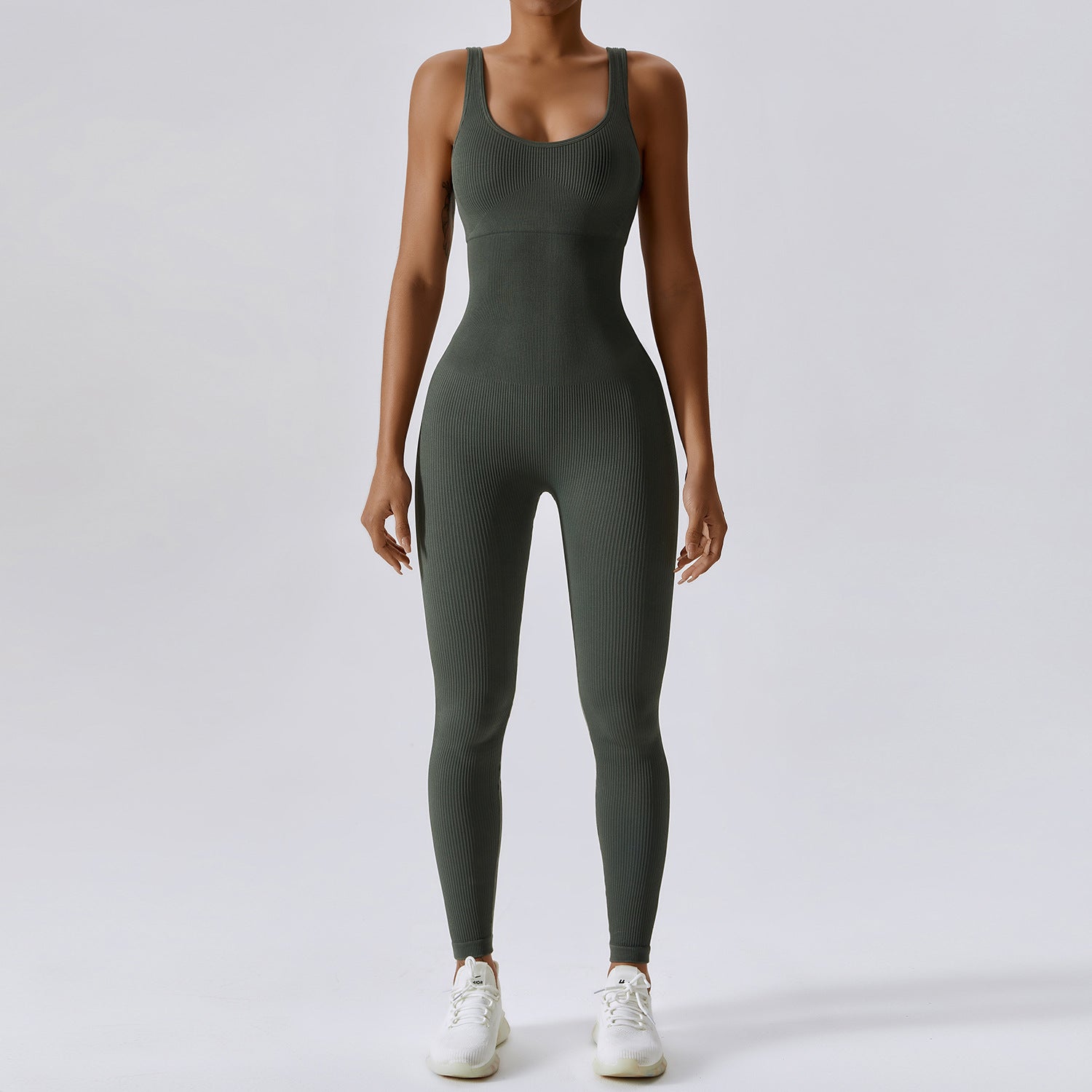 Seamless tummy control slim fit athletic stretch bodysuit