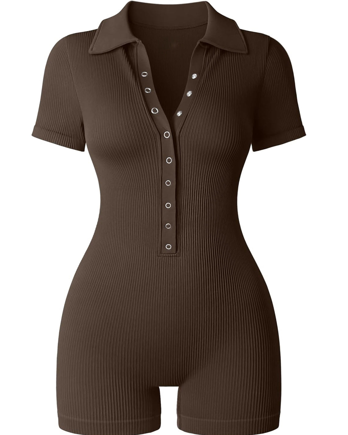Deep V-Breasted Short-Sleeved Body Shaper