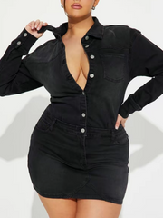 Black Slim Fit Denim Mini Skirt