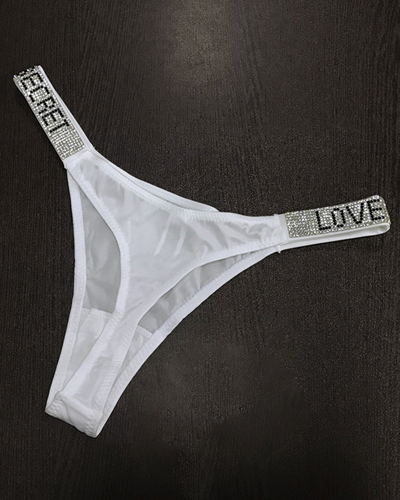 Low Waist T Pants Narrow Edge Water Diamond Underwear Sports Hip Lifting Thong Breathable Invisible