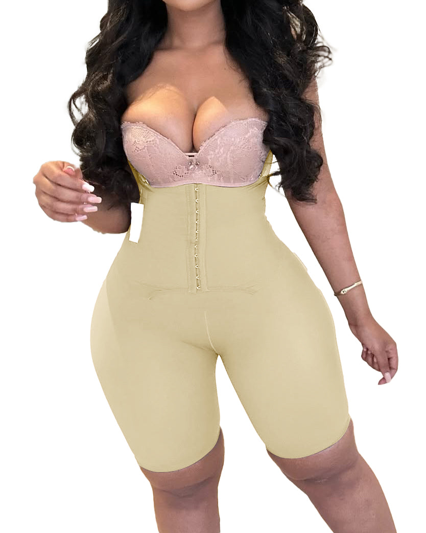 Comfort Double Layer Tummy Control Body Shaper with Straps