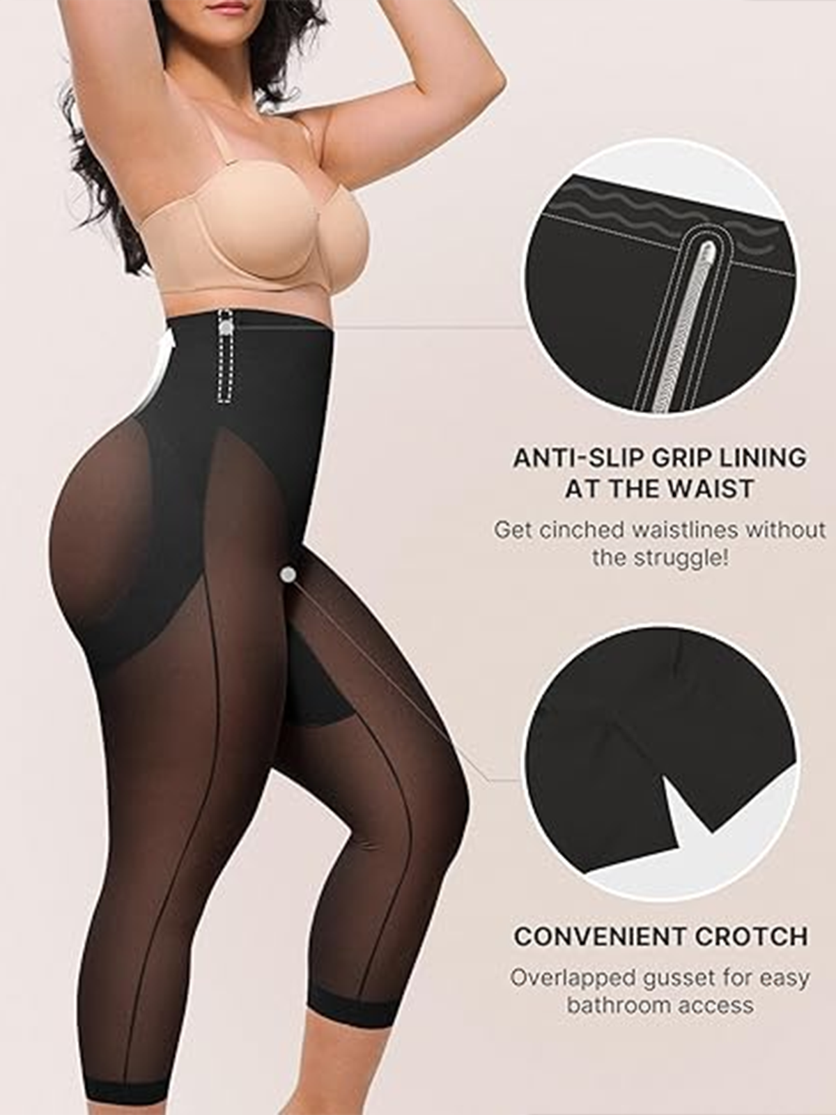 Seamless Tight Shaping Hip Lifting Capri Pants