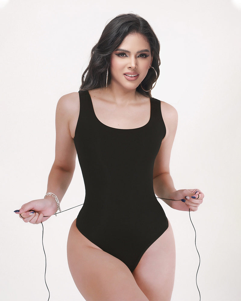Back Lace-up Seamless Tummy Control Bodysuit