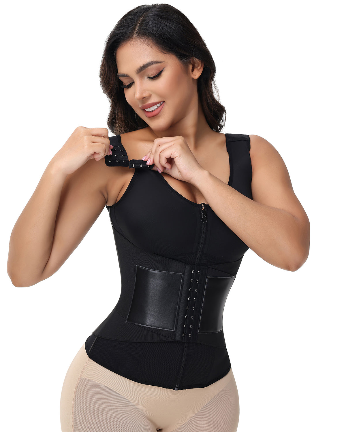Zipper & Button Double Pressure Waist Trainer
