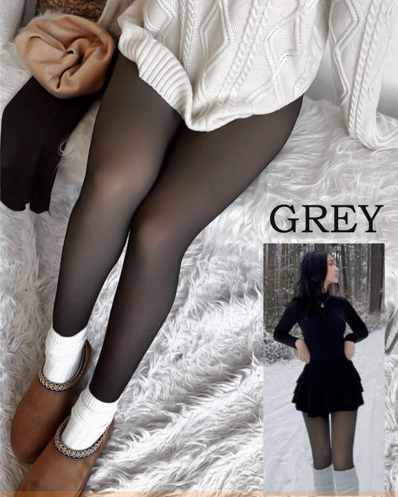 High Waist Stretch Fleece Lined Leggings (Closed Foot)