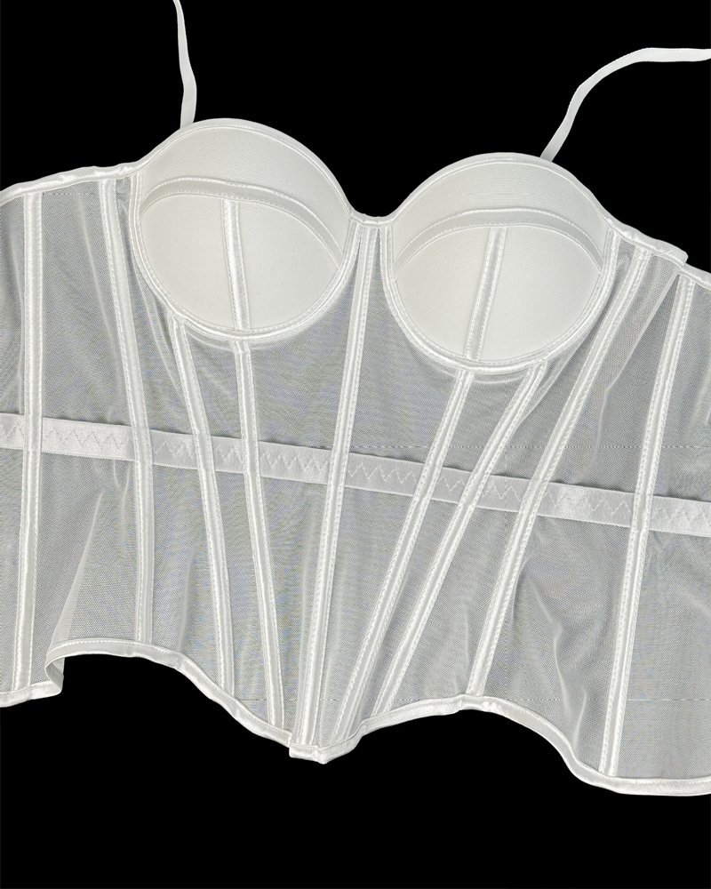 Mesh Suspender Corset Top