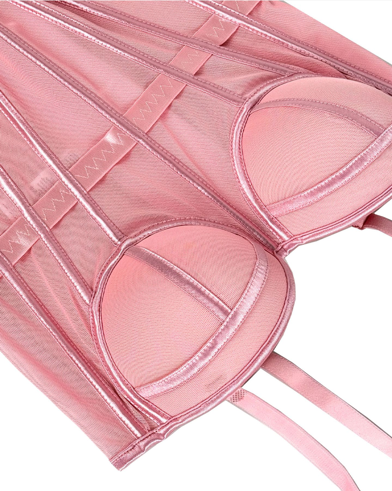 Mesh Suspender Corset Top
